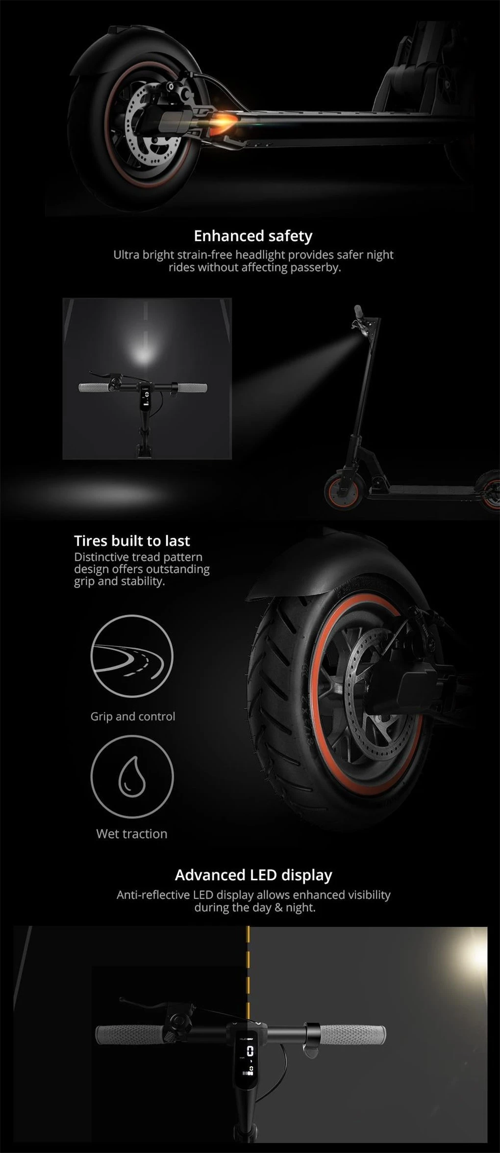 Original Kugoo M2 PRO Folding Electric Scooter 350W Motor LED Display Screen Max 25km/H 8.5 Inch Tire E Scooters-Black